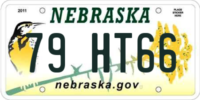NE license plate 79HT66