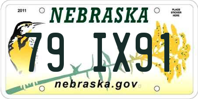 NE license plate 79IX91