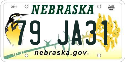 NE license plate 79JA31