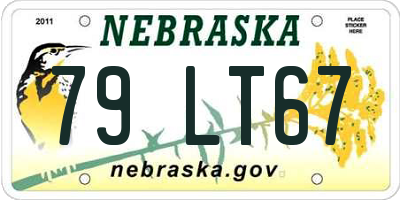 NE license plate 79LT67