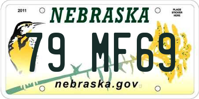 NE license plate 79MF69