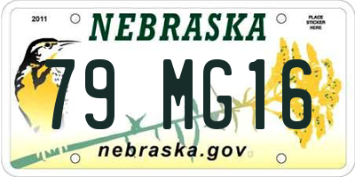 NE license plate 79MG16