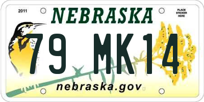 NE license plate 79MK14