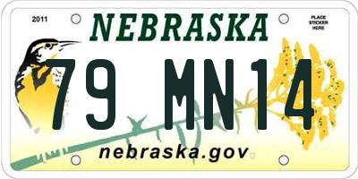 NE license plate 79MN14