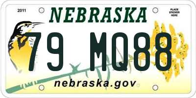 NE license plate 79MQ88