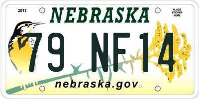 NE license plate 79NF14
