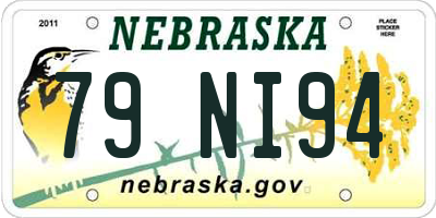 NE license plate 79NI94