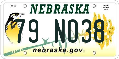 NE license plate 79NO38
