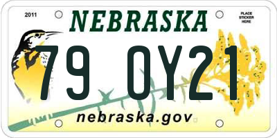 NE license plate 79OY21