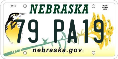 NE license plate 79PA19