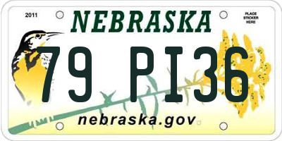 NE license plate 79PI36