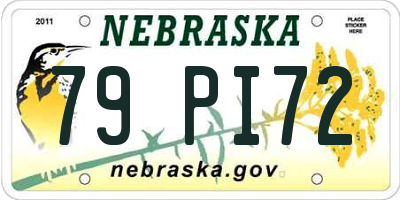 NE license plate 79PI72