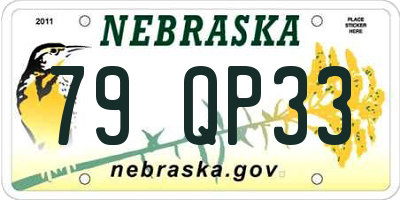 NE license plate 79QP33