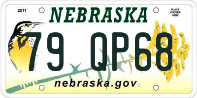 NE license plate 79QP68