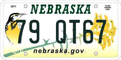NE license plate 79QT67