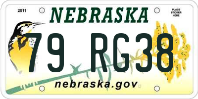 NE license plate 79RG38