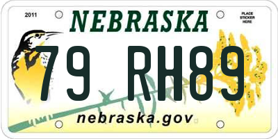 NE license plate 79RH89