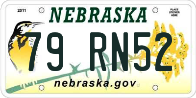 NE license plate 79RN52
