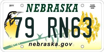 NE license plate 79RN63