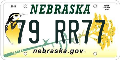 NE license plate 79RR77