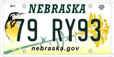 NE license plate 79RY93