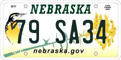 NE license plate 79SA34