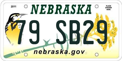 NE license plate 79SB29