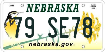 NE license plate 79SE78