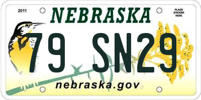 NE license plate 79SN29