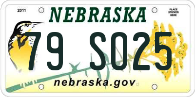 NE license plate 79SO25