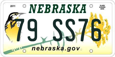 NE license plate 79SS76