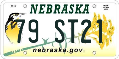 NE license plate 79ST21