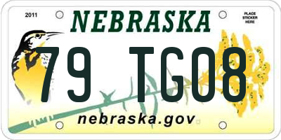 NE license plate 79TG08