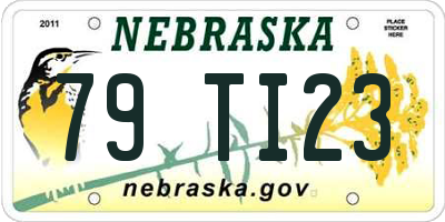 NE license plate 79TI23