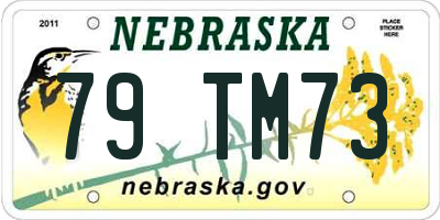 NE license plate 79TM73