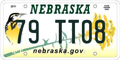 NE license plate 79TT08