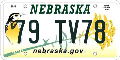 NE license plate 79TV78