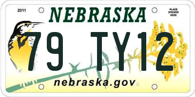 NE license plate 79TY12