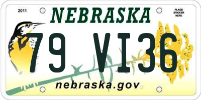 NE license plate 79VI36