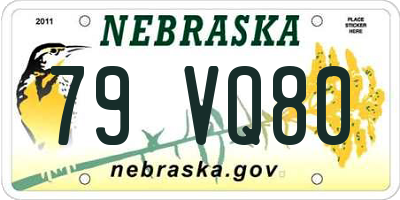 NE license plate 79VQ80