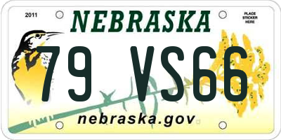 NE license plate 79VS66