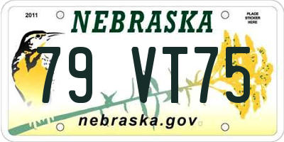 NE license plate 79VT75