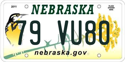 NE license plate 79VU80