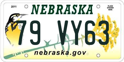NE license plate 79VY63