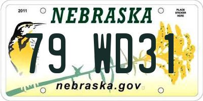 NE license plate 79WD31