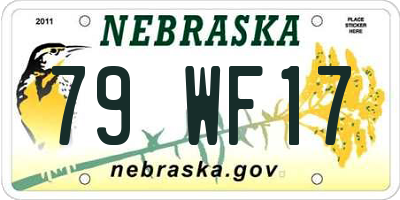 NE license plate 79WF17