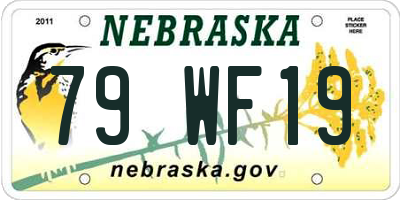 NE license plate 79WF19