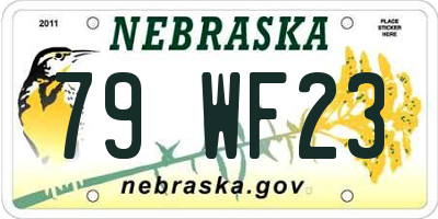 NE license plate 79WF23