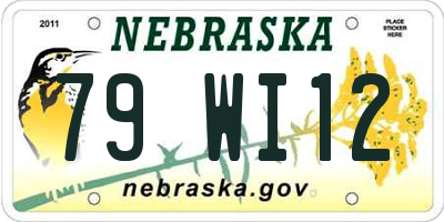 NE license plate 79WI12
