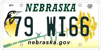 NE license plate 79WI66
